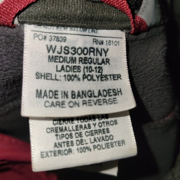 Berne Full Zip Jacket Women's Size Medium Regular Maroon Gray Soft Shell - Picture 3 of 10